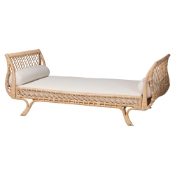 bali & pari Philana Natural Rattan Daybed with Cushions